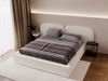 GRAINGOLD Palermo Doppelbett 120x200, mit modern Kopfteil, Bettkasten, Lattenrost, Geflechtstoff, Creme Bild 4