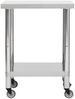 Edelstahl Arbeitstisch mit Rollen BEWO 80x45x85cm, Edelstahl Gastro-Tischwagen Arbeitsfläche Gastro-Küchentisch Servierwagen mobil Bild 3