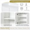 Sideboard mit Metallrahmen, 4 Türen, verstellbaren Regalen und schmaler Bauweise für Küche Wohnzimmer Flur Aufbewahrung,Weiß Bild 5