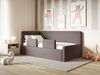 Selsey 'Fanko' Kinderbett 90x200 cm mit Rausfallschutz, Kopfteil links, Samt, Braun Bild 3