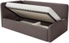 Selsey 'Fanko' Kinderbett 90x200 cm mit Rausfallschutz, Kopfteil links, Samt, Braun Bild 4
