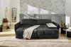 Ecksofa elektrisch USB Kopflehne verstellb. Schlafcouch Velours Anthrazit Schwarz Bild 4