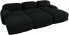 3-Sitzer-Sofa, Modulares mit 3 Hockern aus Cordstoff montagefreie Lieferung haustierfreundlich ultra-breite Armlehnen 32D hochelastische Polsterung für Wohnzimmer und Heimkino, Cordstoff, Black Bild 5