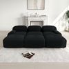 3-Sitzer-Sofa, Modulares mit 3 Hockern aus Cordstoff montagefreie Lieferung haustierfreundlich ultra-breite Armlehnen 32D hochelastische Polsterung für Wohnzimmer und Heimkino, Cordstoff, Black Bild 3