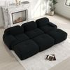 3-Sitzer-Sofa, Modulares mit 3 Hockern aus Cordstoff montagefreie Lieferung haustierfreundlich ultra-breite Armlehnen 32D hochelastische Polsterung für Wohnzimmer und Heimkino, Cordstoff, Black Bild 2