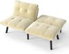 Klappbares Sofa-Bett in Cream, 160 x 81 x 78 cm – 2-Sitzer aus Samt mit Metallrahmen Bild 4