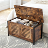 Home Nature Wohnkonzept Aufbewahrungsschrank, Spielzeugtruhe, Schuhbank, Sitztruhe mit 2 Sicherheitsscharnieren, für Flur, Schlafzimmer, Vintagebraun, 50 x 39,5 x 80 cm Bild 5