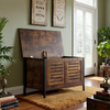 Home Nature Wohnkonzept Aufbewahrungsschrank, Spielzeugtruhe, Schuhbank, Sitztruhe mit 2 Sicherheitsscharnieren, für Flur, Schlafzimmer, Vintagebraun, 50 x 39,5 x 80 cm Bild 4