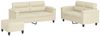 vidaXL 3-tlg. Sofagarnitur mit Kissen Creme Kunstleder 3202368 Bild 2