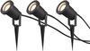 3-er SET Gartenstrahler mit Erdspieß, Anschlusskabel, Stecker & GU10 LED Bild 2