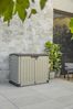 Dmora Gartenschrank Hinton, Gartenmöbel, Mehrzweck-Gartenschrank, Container für Balkon oder Garage, 146x82 h120 cm, Beige Bild 2