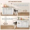 Hundekäfig Möbel, 100cm Hundebox für Zuhause mit 4 Türen, Moderne Hundebox Holz, Beistelltisch, für Mittelgroße bis Große Hunde, Hundekäfig Indoor, 100 x 60 x 63 cm, Braun und Weiß Bild 4