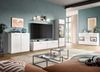 Wohnkombination (B/H/T: 305x160x41 cm) in weiß Nachbildung und weiß hochglanz tiefzieh Bild 5