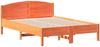 vidaXL Massivholzbett ohne Matratze Wachsbraun 135x190 cm Kiefernholz 842609 Bild 2