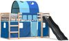 vidaXL Etagenbett mit Rutsche und Gardinen Blau 80x200 cm 3284144 Bild 2