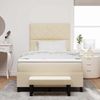 vidaXL Boxspringbett mit Kopfteil Creme 120 x 200 cm Stoff 3344140 Bild 3