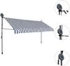vidaXL Einziehbare Markise Handbetrieben mit LED 350 cm Blau und Weiß 145846 Bild 3