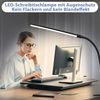 ZMH Schreibtischlampe LED Klemmbar - Schreibtischleuchte Schwarz 3 Farben und 5 Helligkeitsstufen USB 5W Tageslichtlampe Augenschutz Schwanenhals Tischlampe für Büro Arbeitszimmer Schneider Bild 2