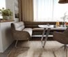 Esszimmerbank Taya-Flex 285x190 cm Mikrofaser Taupe Vintage Kufengestell flach Edelstahl Taschenfederkern Rechts Bild 5