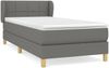 Einzelbett, Polsterbett mit Matratze Stoff Dunkelgrau 90x200 cm Bild 2