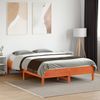 vidaXL Massivholzbett ohne Matratze Wachsbraun 140x190 cm Kiefernholz 842717 Bild 3
