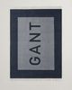 GANT Wohndecke - LOGO THROW, Jacquard-Logo, Fransen, Woll-Mix-Gewebe Blau 130x180cm Bild 2