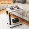 TUWENA Beistelltisch Beistelltisch C-Form Höhenverstellbar mit Rollen, Couchtisch 45-80 cm, Mobiler Beistelltisch für Sofa Bett, Schlafzimmer Wohnzimmer Balkon Bild 2