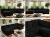 Modulares XXL-Ecksofa MODARO 5M, U-Form, Wohnlandschaft, 5-teilig, freistehend, Wohnzimmer Couch, HR-Schaumstoff - Schwarz Plüsch - Links Bild 2