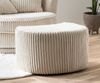 Furn. Design Loveseat Comfy (Love Seat in Cord Wollweiß, 360° drehbar), inklusive Hocker Bild 4