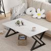 Moderner Couchtisch Schwarz Metallrahmen Teetisch 100x40x45 cm Bild 4
