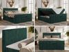 Boxspringbett, Doppelbett mit zwei Bettkästen und hohem Kopfteil aus Cordstoff - TILIANO DUO - 160 x 200 cm - Dunkelgrün Cord - H3 Bild 2