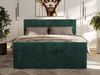 Boxspringbett, Doppelbett mit zwei Bettkästen und hohem Kopfteil aus Cordstoff - TILIANO DUO - 160 x 200 cm - Dunkelgrün Cord - H3 Bild 3