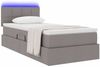 vidaXL LED-Speicherbett mit Matratze Taupe 90 x 190 cm Stoff 3371115 Bild 3