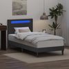 vidaXL Bettrahmen mit LED-Lichtleisten Grau 90x200 cm Kunstleder 42028009 Bild 4
