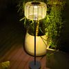 LECO Solar-Stehlampe BELLA mit LED-Beleuchtung, Aluminium und Stahl anthrazit, Kunststoffgeflecht lichtgrau, 38x145 cm Bild 5