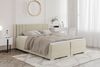 MEBLINI Boxspringbett ALBA 140x200 cm mit Bettkasten - H3B/Beige Samt Polsterbett - Doppelbett mit Topper & Bonellfederkern-Matratze Bild 1