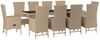 vidaXL 11-tlg. Garten-Essgruppe mit Kissen Beige Poly Rattan 3157574 Bild 3