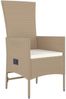vidaXL 11-tlg. Garten-Essgruppe mit Kissen Beige Poly Rattan 3157574 Bild 5