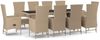 vidaXL 11-tlg. Garten-Essgruppe mit Kissen Beige Poly Rattan 3157574 Bild 2