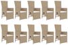 vidaXL 11-tlg. Garten-Essgruppe mit Kissen Beige Poly Rattan 3157574 Bild 4