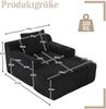 Flieks Relaxsessel mit Hocker, Einzelsofa mit Seitentaschen, für Wohnzimmer, Schlafzimmer und Studie, Cord, Schwarz Bild 4