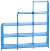 Bücherregal Standregal Stufenregal Treppenregal Regal Wandregal 9 Fächer Blau Bild 2