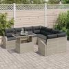 vidaXL Gartensofa-set mit Speicher 9 pcs Hellgrau Poly-Rattan 3348618 Bild 3