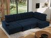 Ecksofa, Wohnzimmer U Couch, Polstersofa mit Bettkasten - MADRITO U - Dunkelblau Velorus - Rechts Bild 3