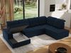Ecksofa, Wohnzimmer U Couch, Polstersofa mit Bettkasten - MADRITO U - Dunkelblau Velorus - Rechts Bild 4