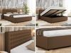 Polsterbett mit Holzlattenrost Doppelbett PAVO CLASSIC, hohe Kopfteil, Bettkasten mit Gasdruckfeder - 180 x 200 cm - Braun Kunstleder Bild 2
