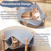 Katzenhaus 2 Etagen Bambus erhöhtes Katzenbett mit Stauraum 40 x 40 x 53 cm Natur+Grau Bild 2