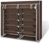 vidaXL Stoff Schuhschrank mit Abdeckung 115 x 28 x 110 cm Braun 240494 Bild 2