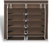vidaXL Stoff Schuhschrank mit Abdeckung 115 x 28 x 110 cm Braun 240494 Bild 3