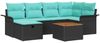 vidaXL Gartensofa-set mit Kissen 7 pcs Schwarz Poly Rattan 3360791 Bild 2